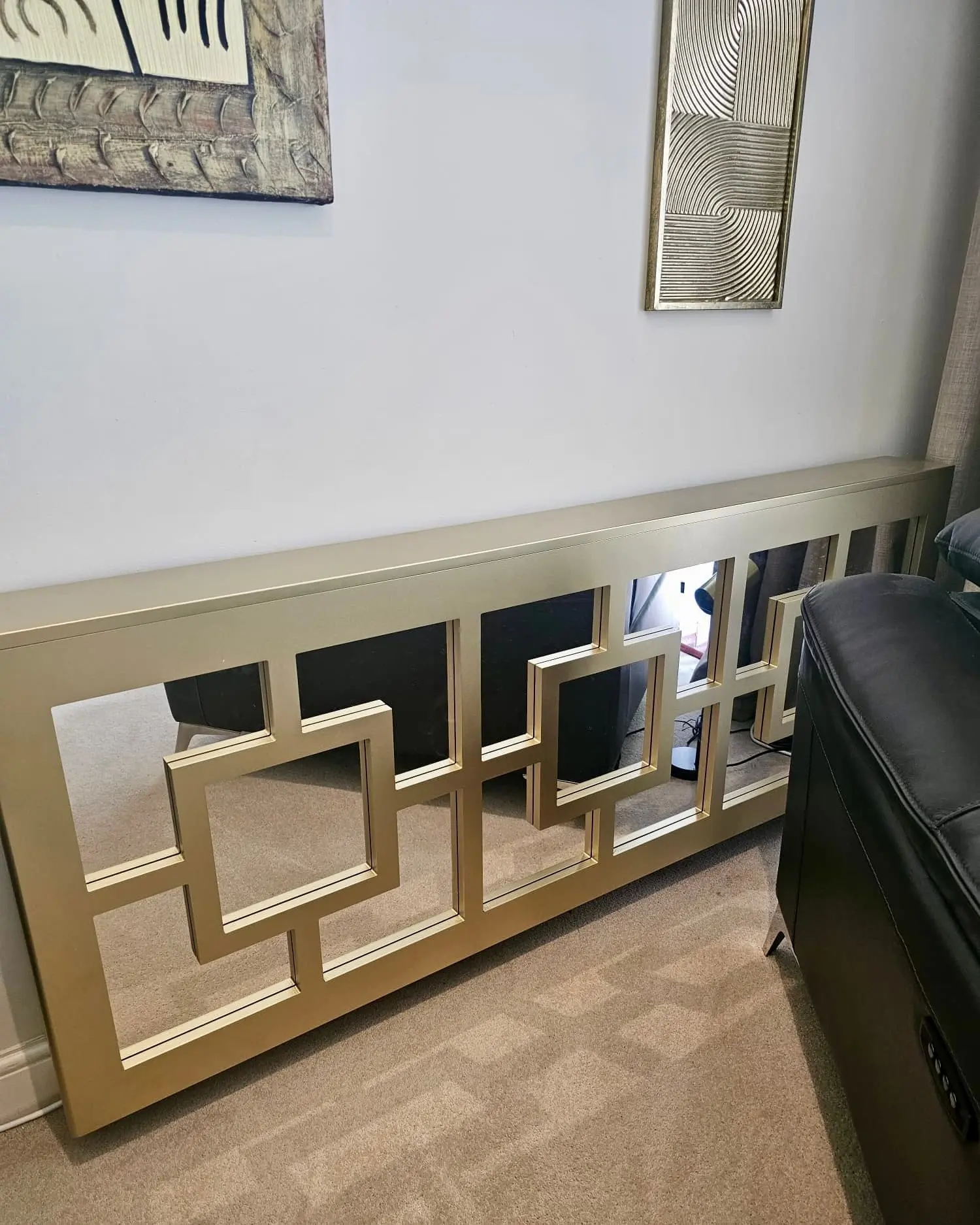 Imperial Mirror Clip-on Radiator Cover in Gold. Gold Mirror Radiator Cover