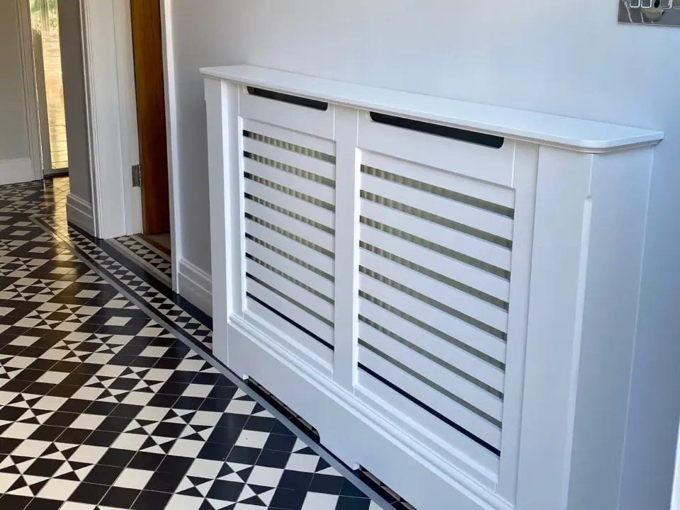 Horizontal Slats Standing Radiator Cabinet | Made To Measure UK