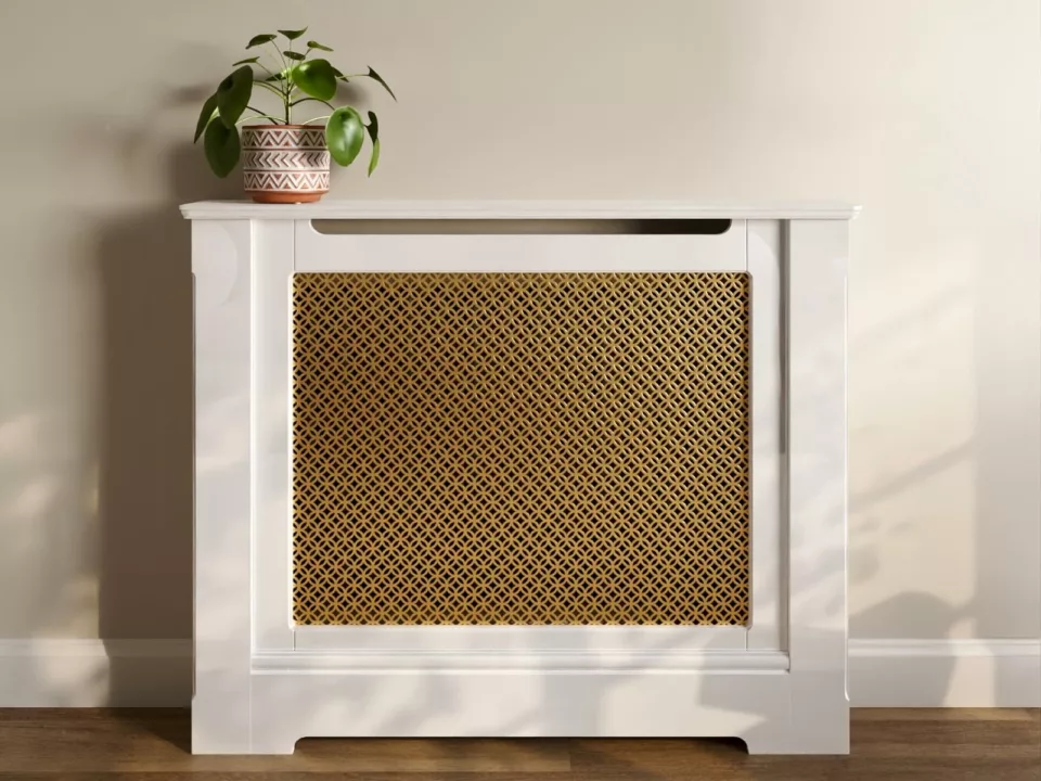 Click Radiator Housing Inner Inner Circle Polished Brass Radiator Cabinet | Made To Measure UK