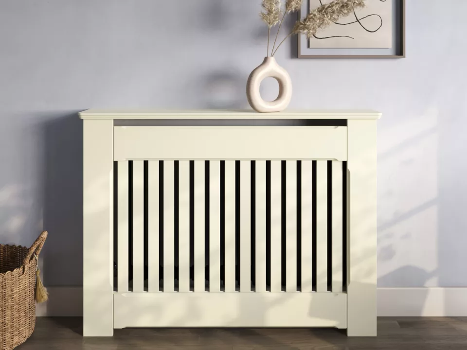 Slatted Radiator Bench Vertical Slats Radiator Cabinet | Made To Measure Covers UK