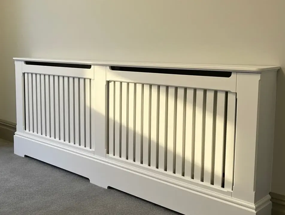 Slatted Radiator Bench Vertical Slats Radiator Cabinet | Made To Measure Covers UK