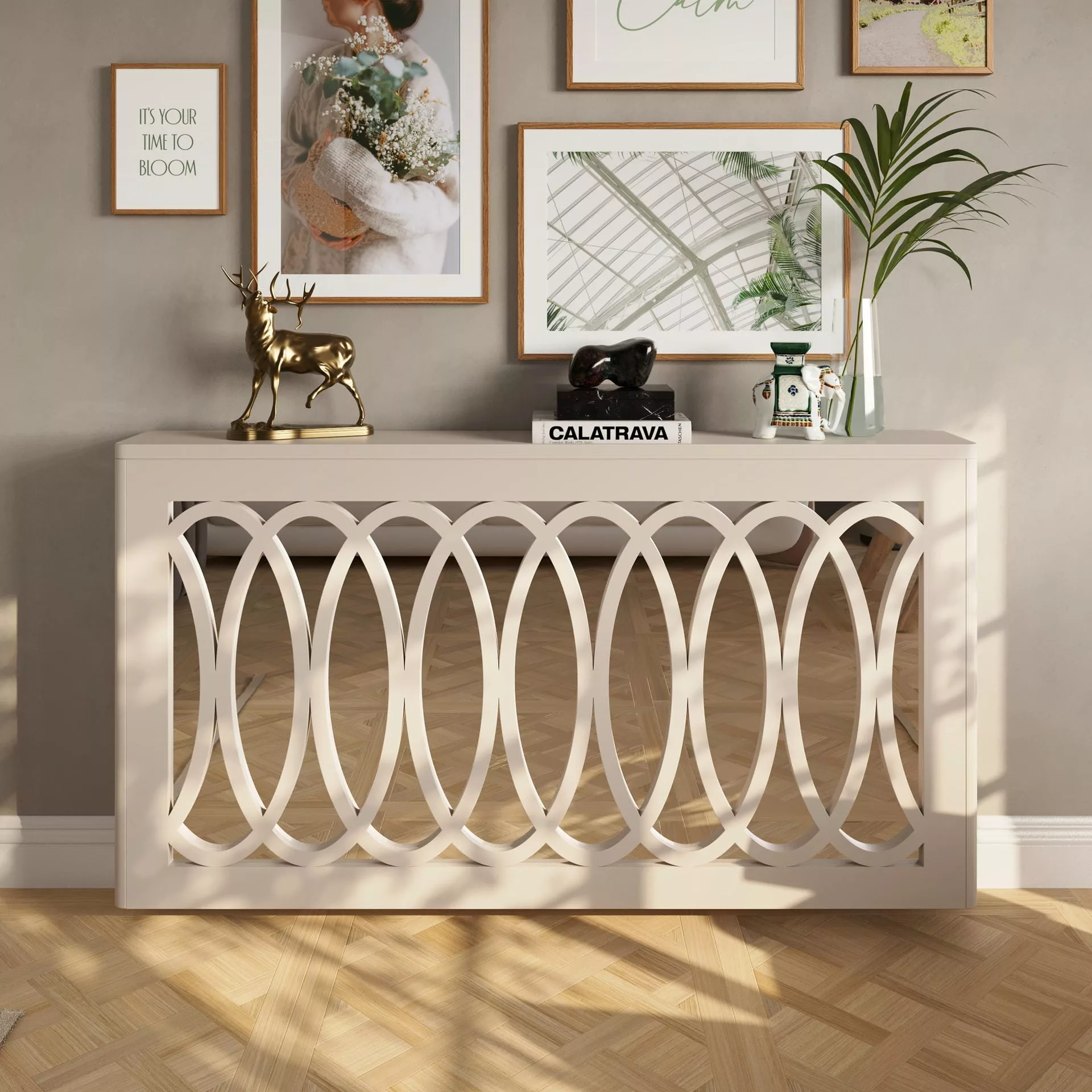 Interlaced Ovals Clip-on Mirrored Radiator Cover - Image 4