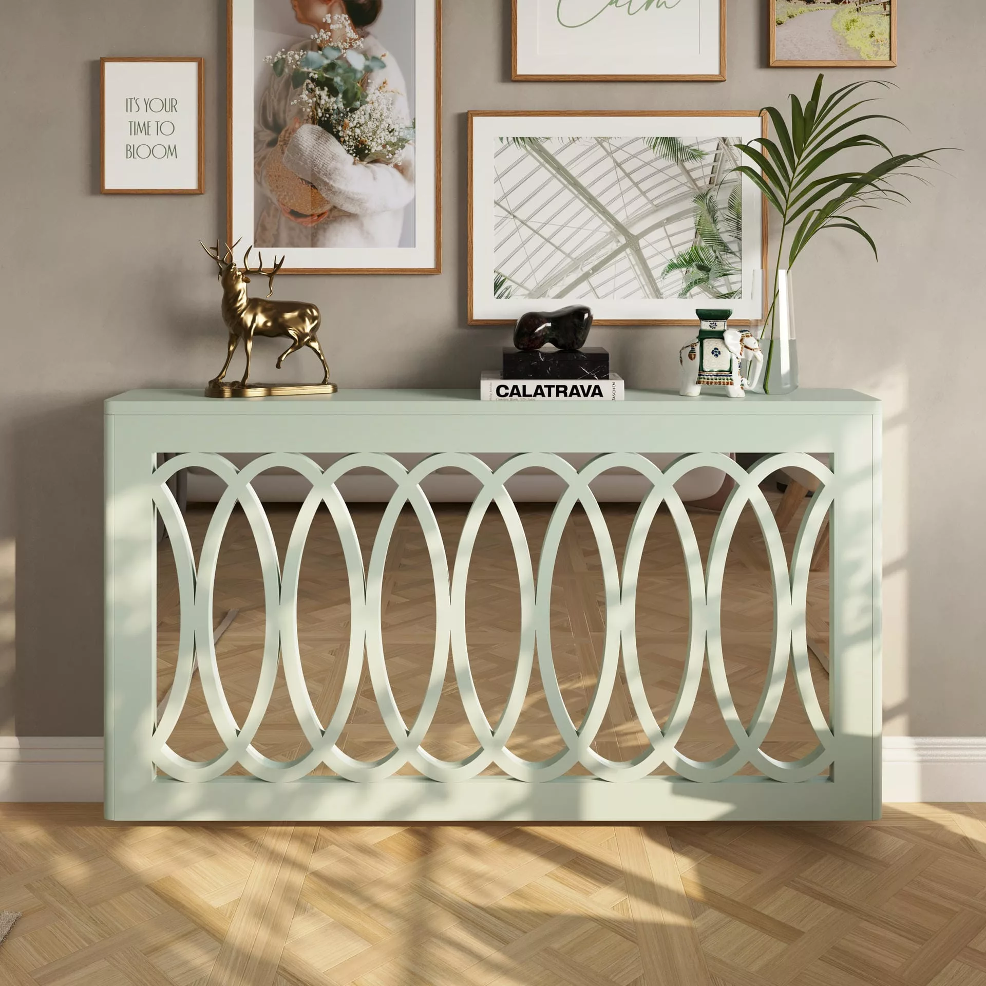 Interlaced Ovals Clip-on Mirrored Radiator Cover - Image 5