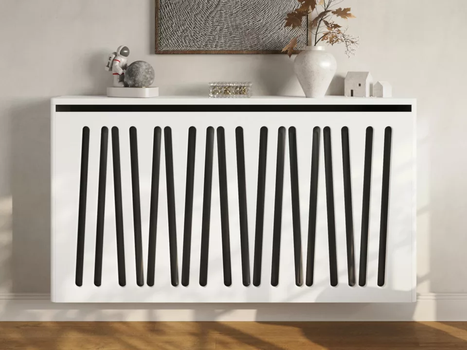Angled Slats Floating Radiator Cabinet | Radiator Cabinets UK