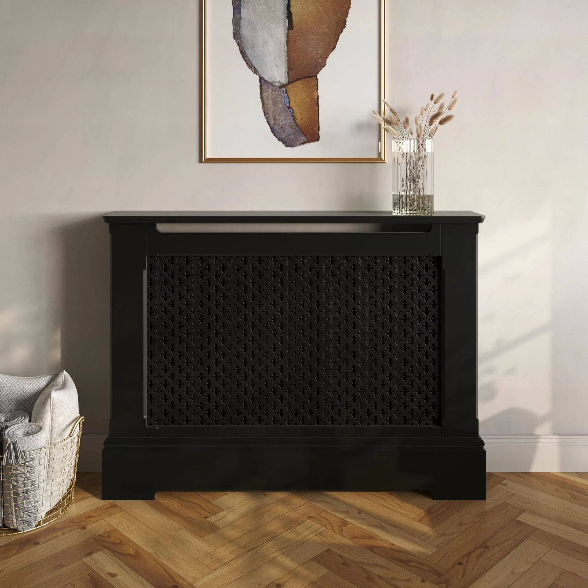 Fleur De Lis Stamped MDF Radiator Cabinet - Image 7