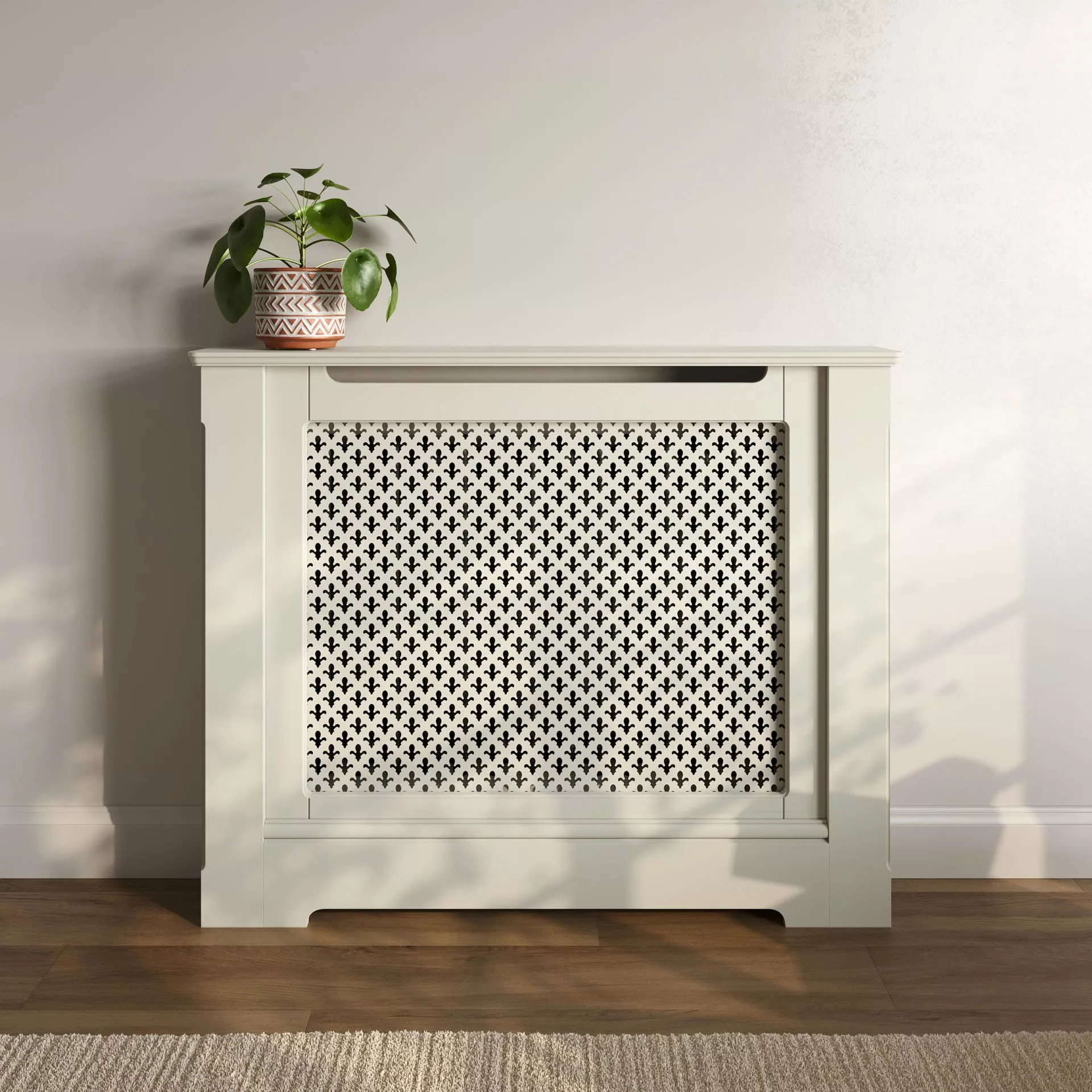 Fleur De Lis Stamped MDF Radiator Cabinet - Image 9