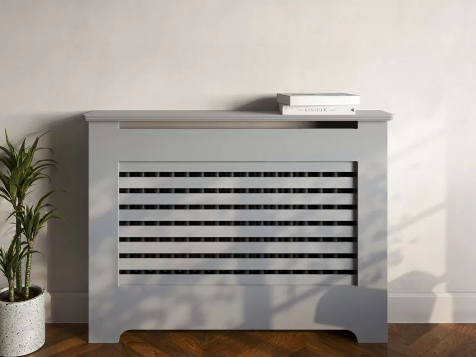 Slatted Radiator Bench Horizontal Slats Standing Radiator Cabinet | Made To Measure UK