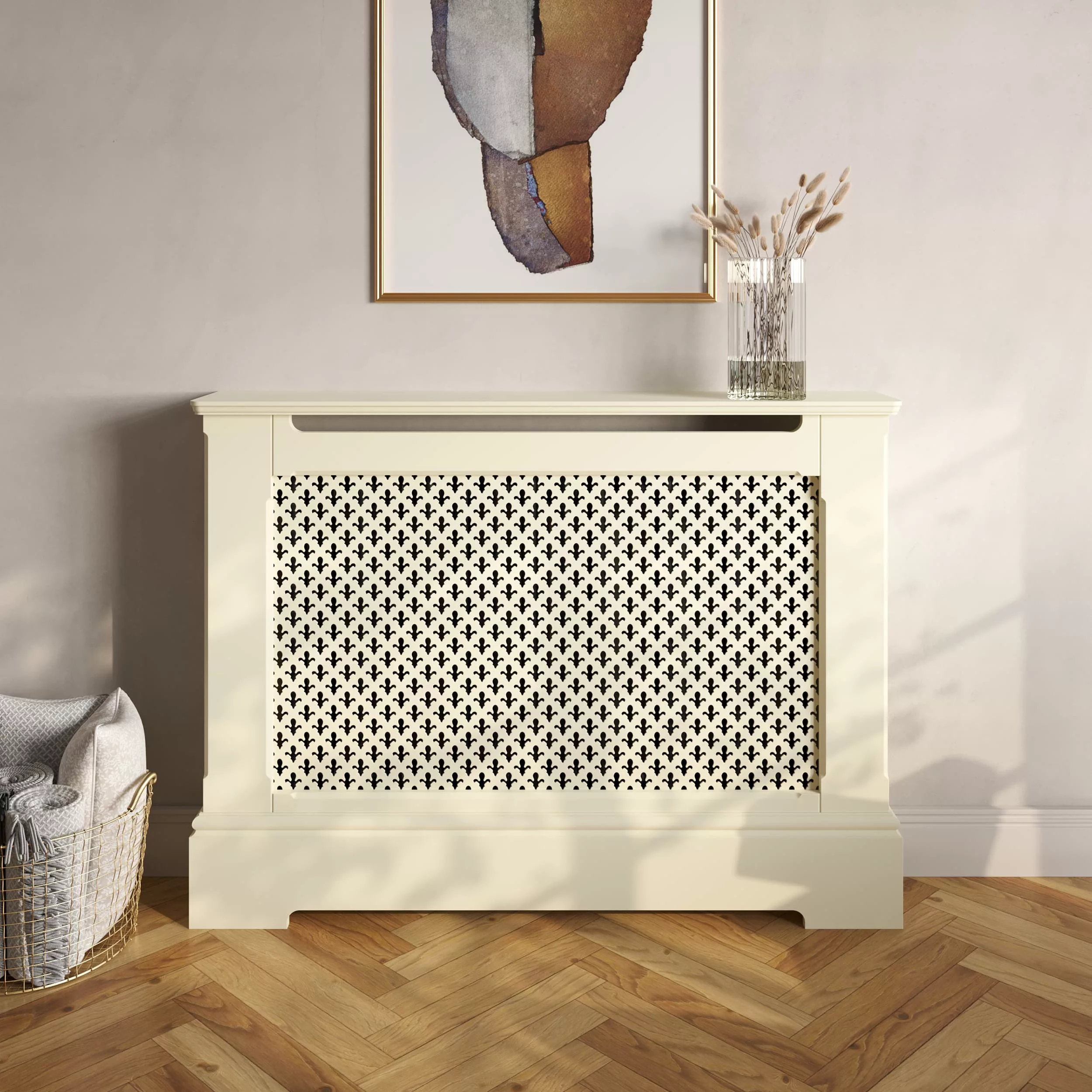 Fleur De Lis Stamped MDF Radiator Cabinet - Image 11