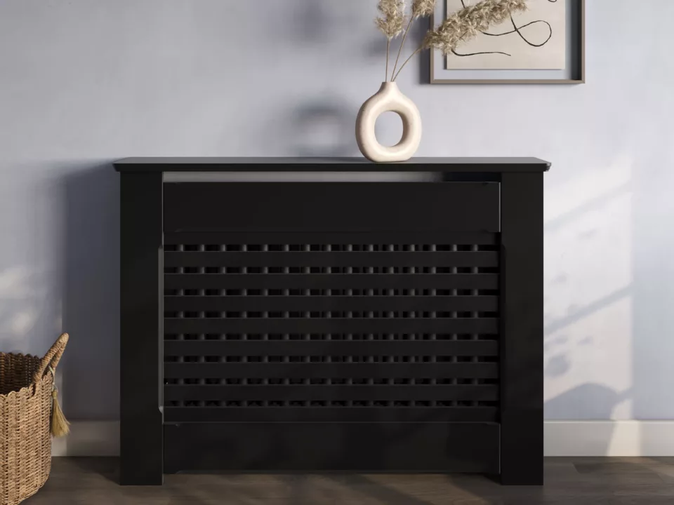 Slatted Radiator Bench Horizontal Slats Standing Radiator Cabinet | Made To Measure UK