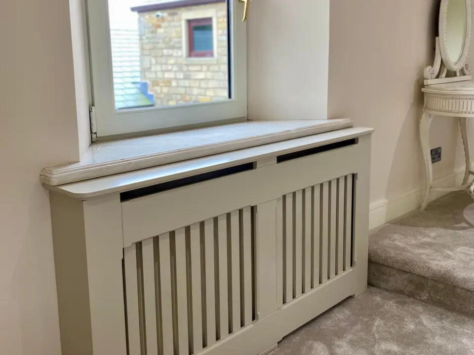 Slatted Radiator Bench Vertical Slats Radiator Cabinet | Made To Measure Covers UK