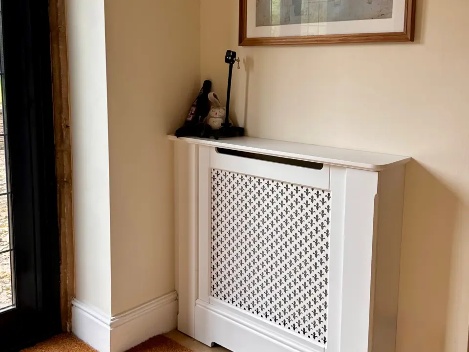 Stamped Radiator Fleur De Lis Stamped MDF Radiator Cabinet | Made To Measure UK