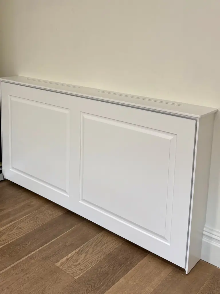 Bevel-Panel Traditional Radiator-Cabinet in Soft-White