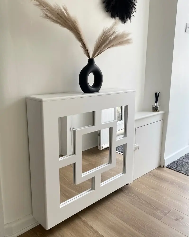 Imperial Mirror Clip-on Radiator Cover in Matt White