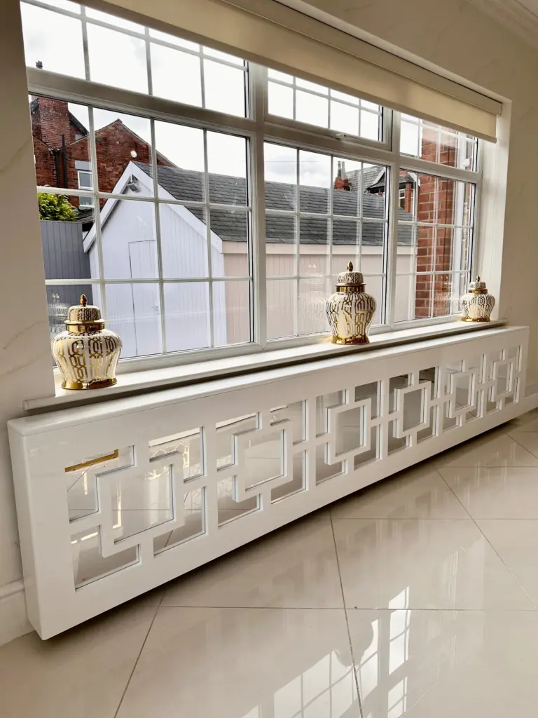 Imperial Mirror Clip-on Radiator Cover in Gloss White