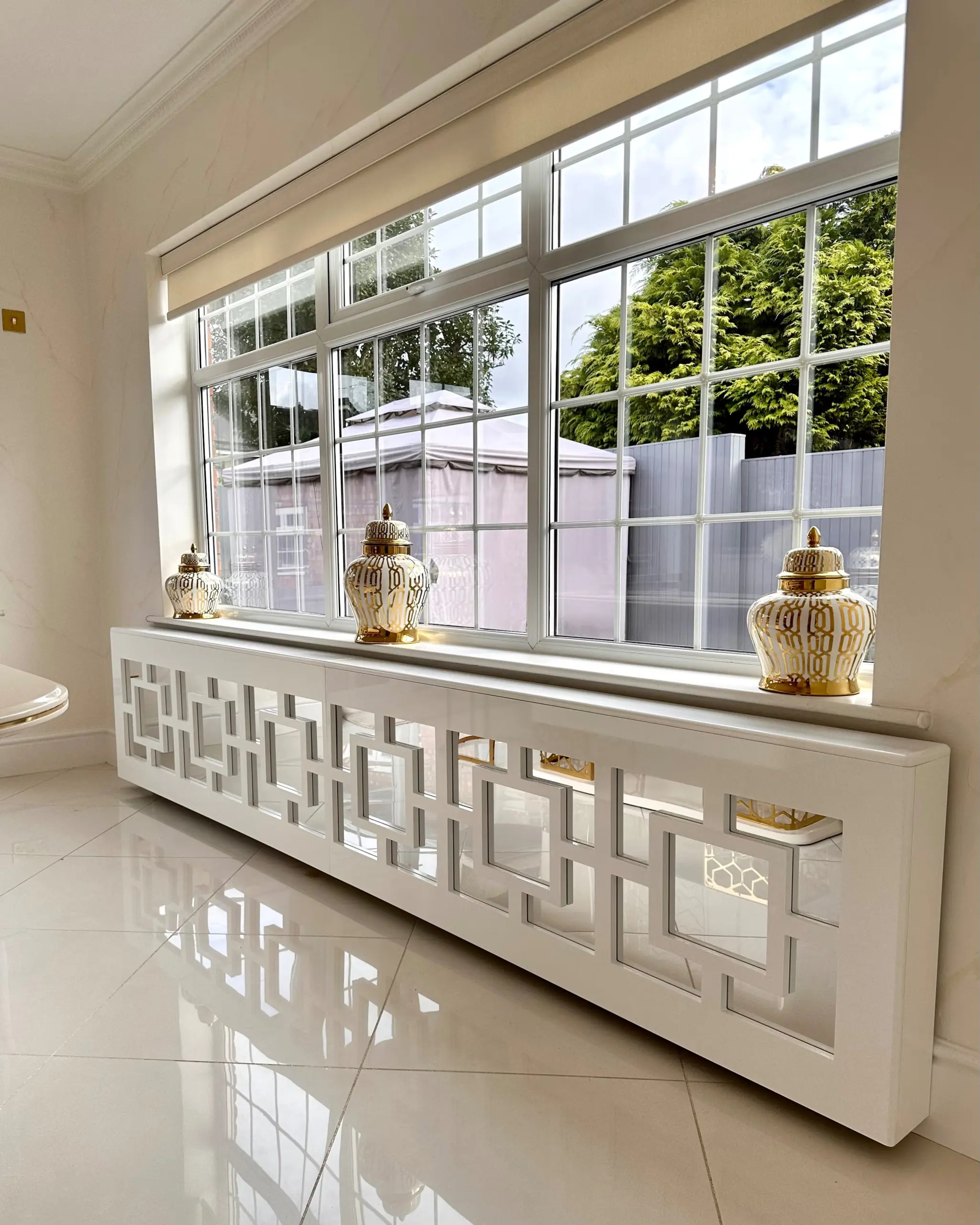 Imperial Mirror Clip-on Radiator Cover in Gloss White