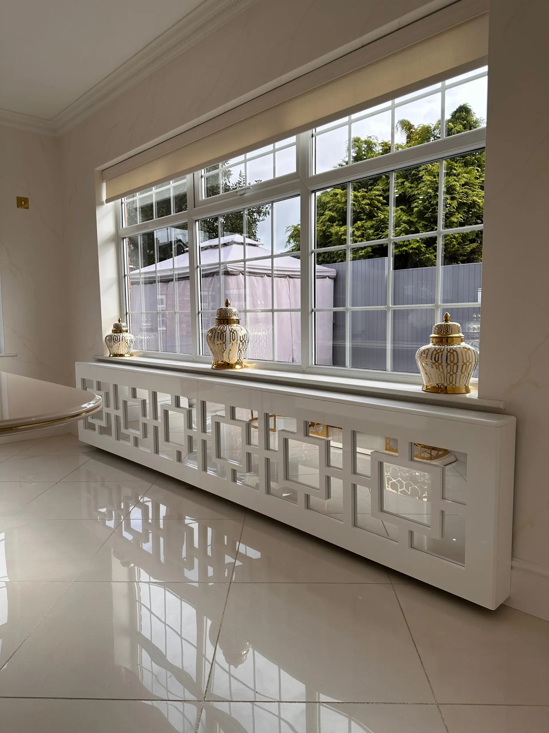 Imperial Mirror Clip-on Radiator Cover in Gloss White