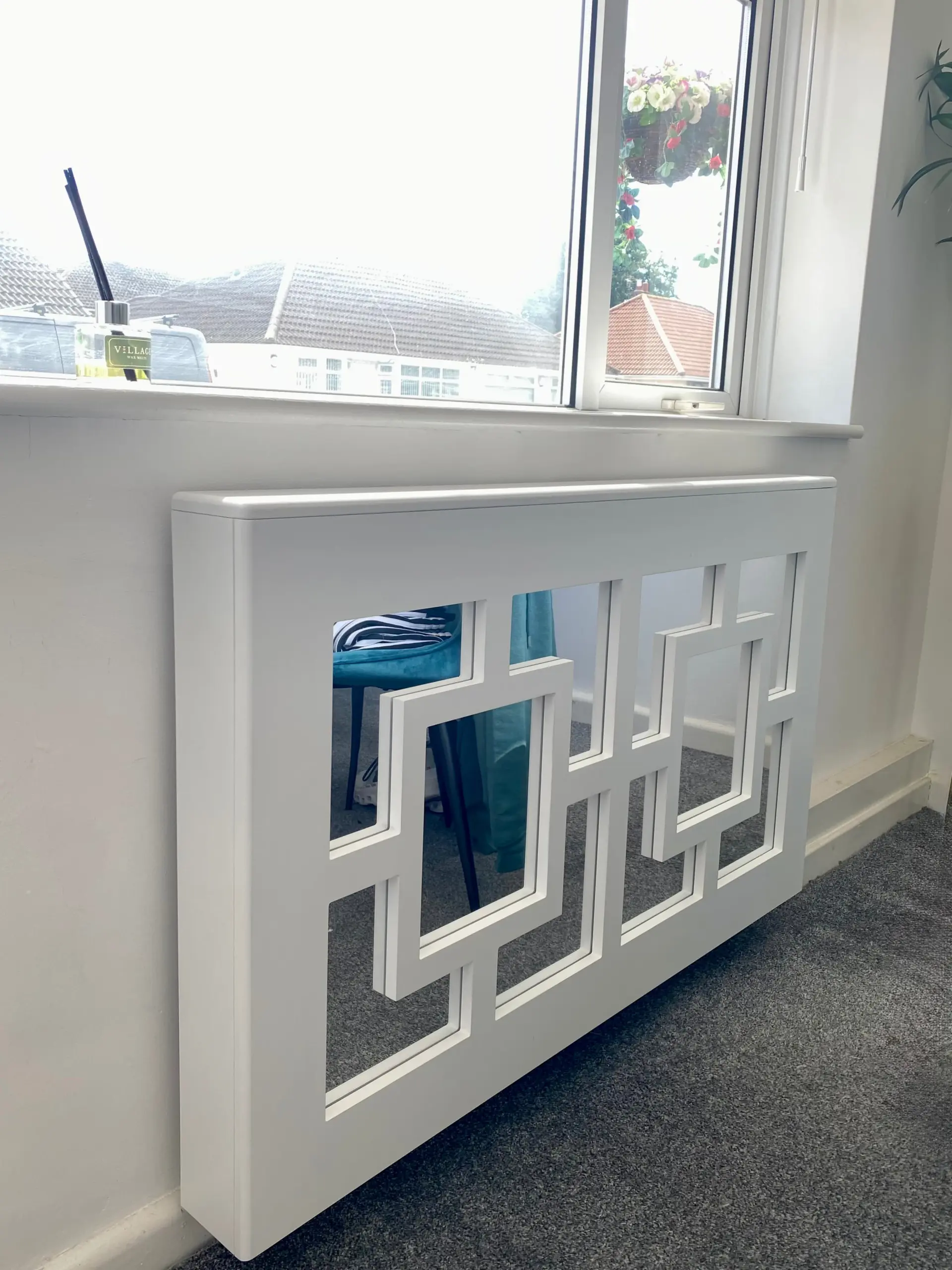 Imperial Mirror Clip-on Radiator Cover in Matt White