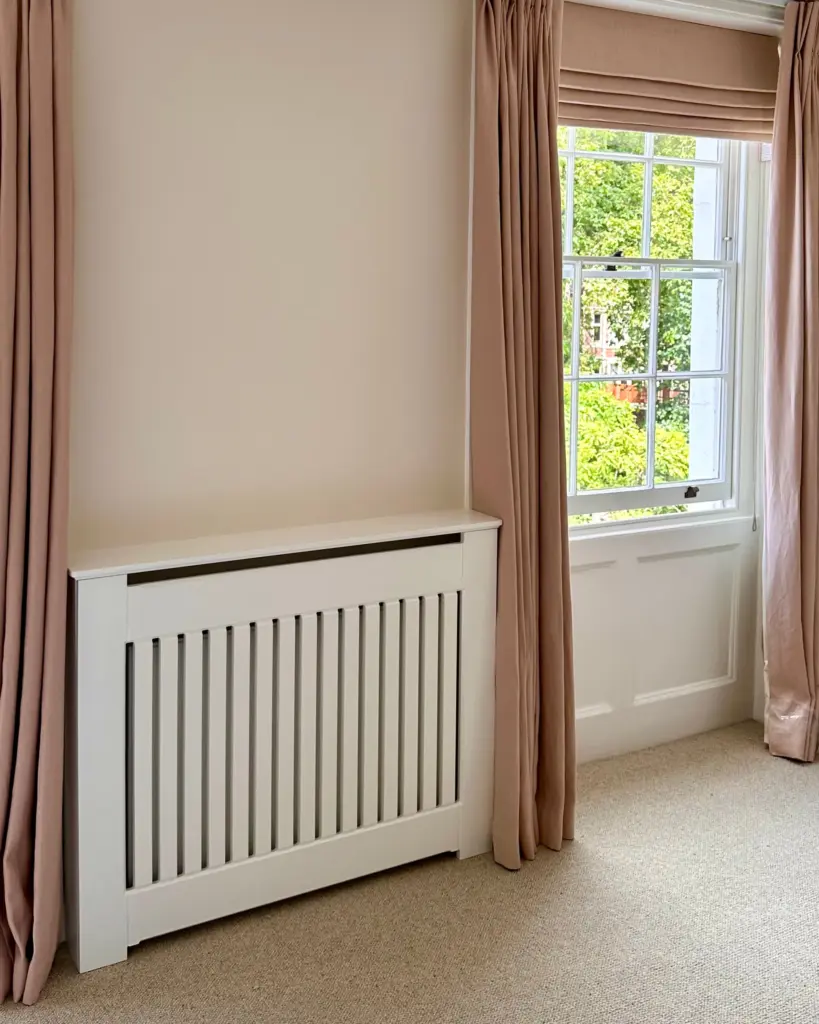 Shaker Slats Radiator Cabinet - Classic Housing/Surround in F&B Wimborne White