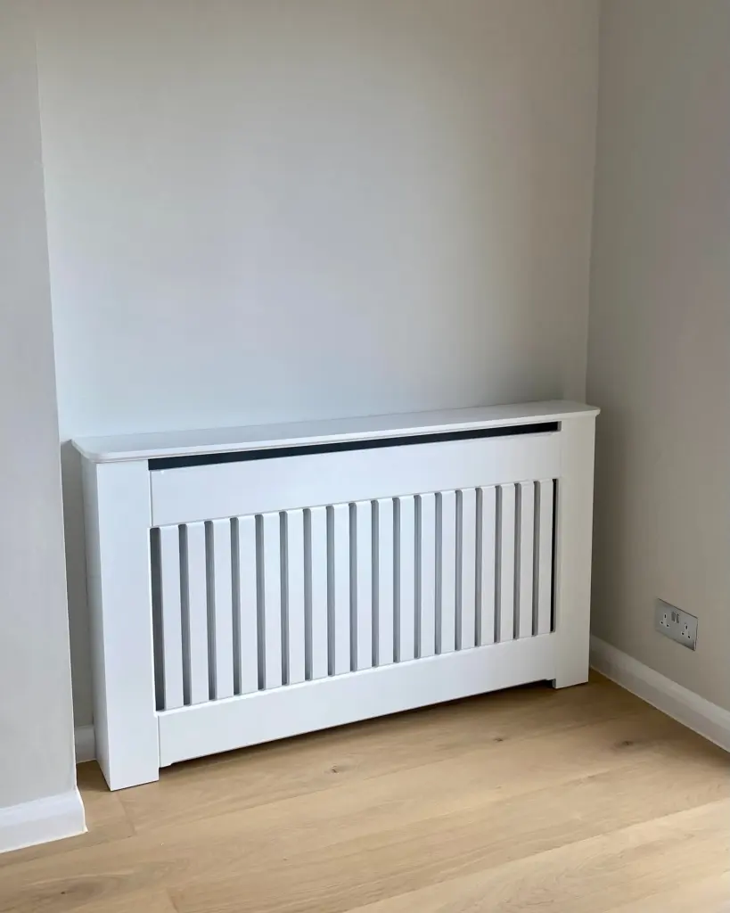 Shaker Slats Radiator Cabinet - Classic Housing/Surround in Soft White