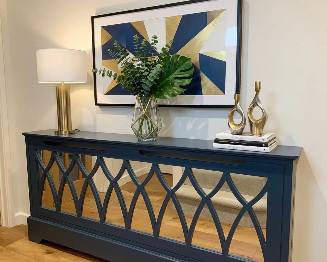 Deco Standing Mirrored Radiator Cabinet - Image 2