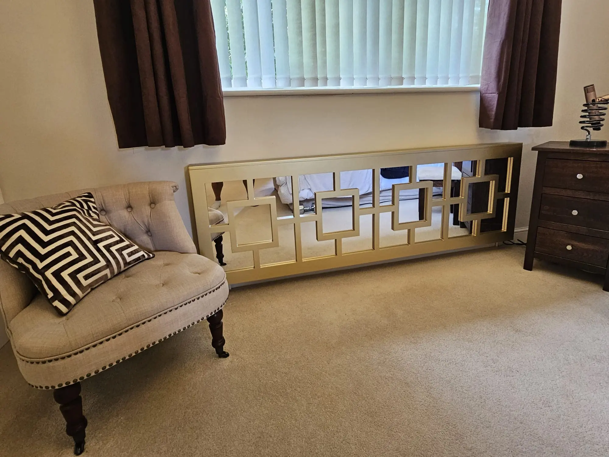 Imperial Mirror Clip-on Radiator Cover in Gold