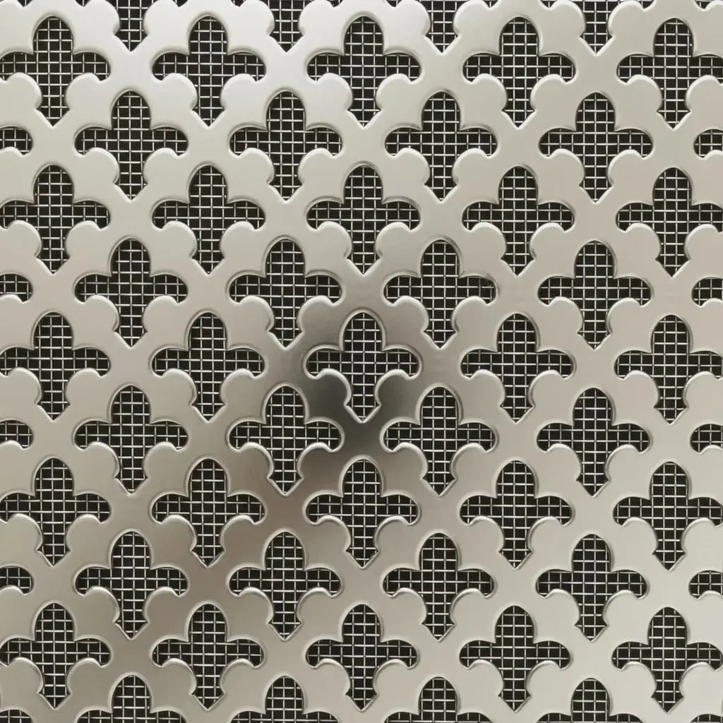 Fleur de Lis Polished Nickel Decorative Grille - Image 2
