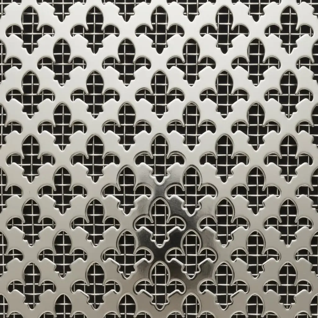 Fleur de Lis Polished Nickel Decorative Grille - Image 3
