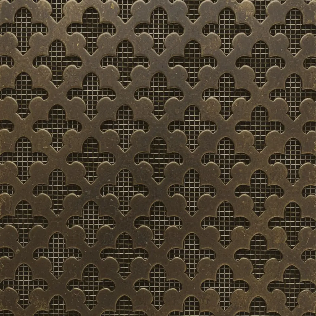 Fleur de Lis Antique Brass Decorative Grille - Image 2