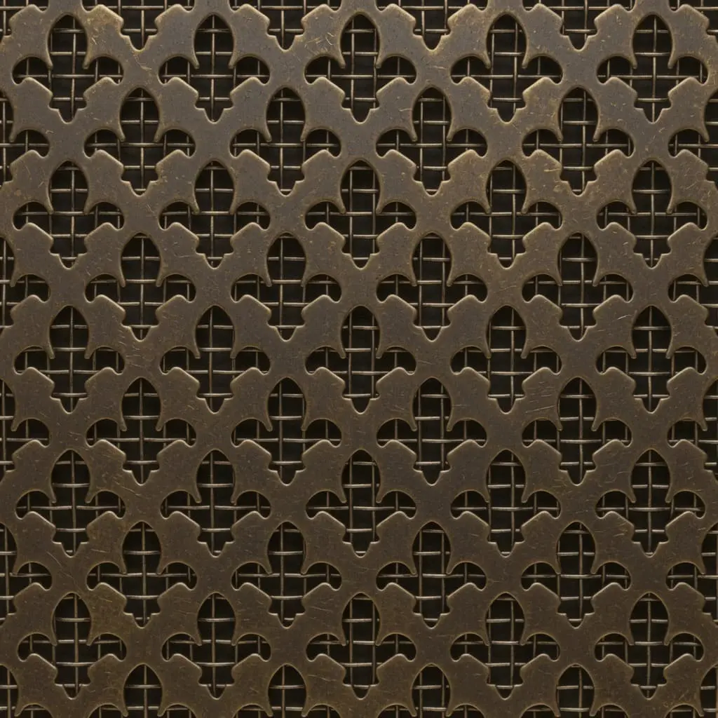 Fleur de Lis Antique Brass Decorative Grille - Image 3