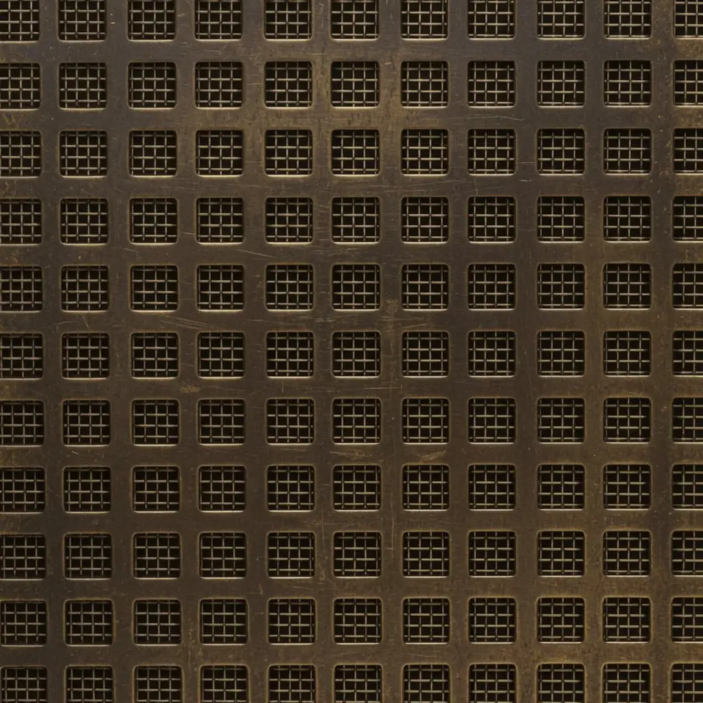 Square Antique Brass Decorative Grille - Image 2